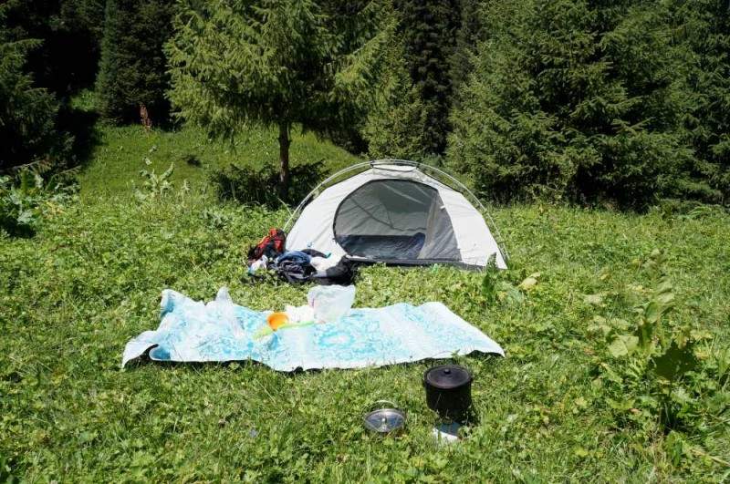Наш маленький лагерь в горах